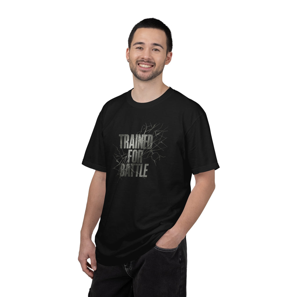 Trained for Battle Christian T Shirt inspired by Judges 6:12 The Lord is with you, mighty warrior.