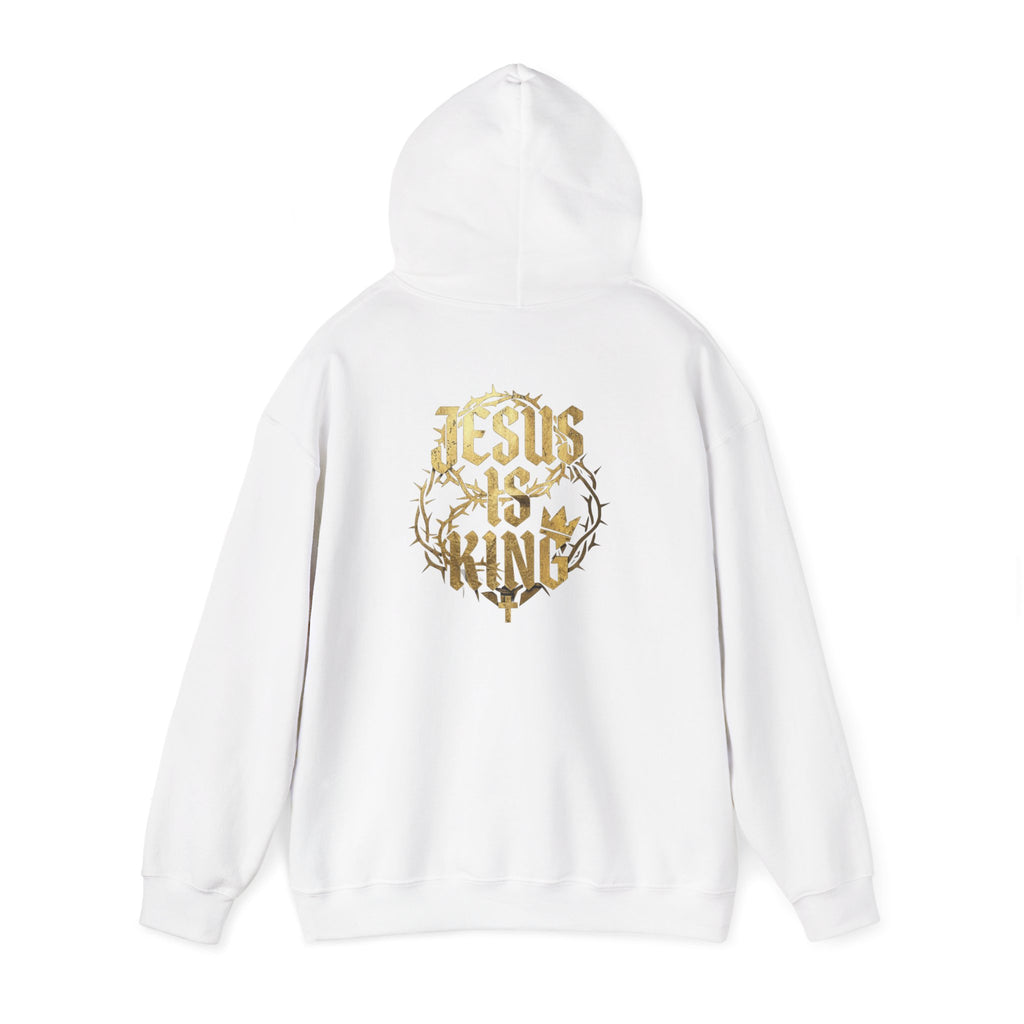 Jesus is King Bold Back Design Faith Based Streetwear Hoodie