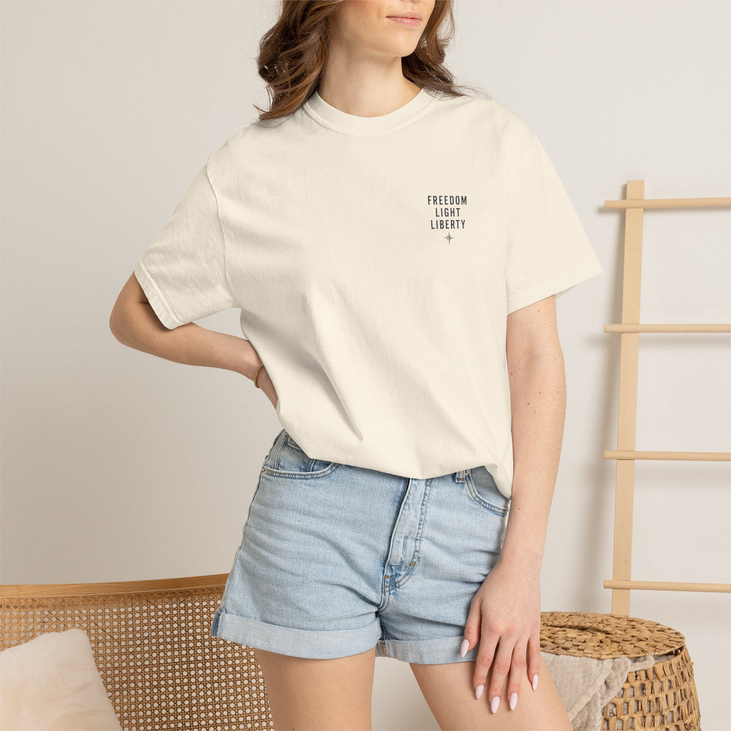 Faith Over Fear Shirt, Christian Surf Tee, Patriotic Christian Shirt, Freedom Light Liberty