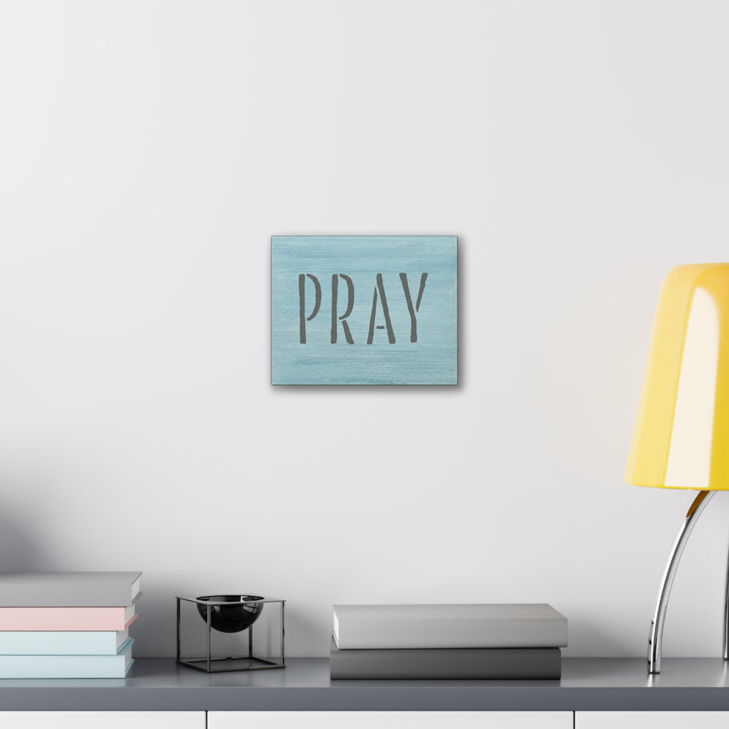 PRAY Christian Canvas Wall Art | Minimalist Faith Quote Print | Modern Neutral Home Decor | Scripture Inspired Wall Art