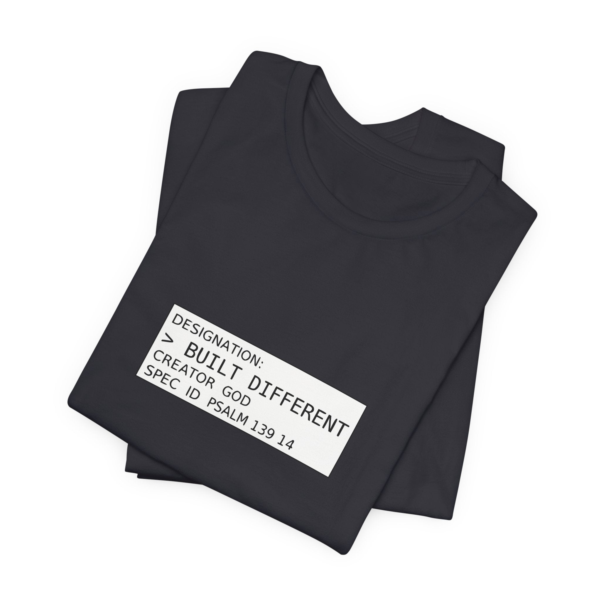 Built Different Christian Shirt, Comfort Colors Faith Tee, Psalm 139:14 Bible Verse Label, Minimalist Streetwear Apparel, God Made Me Gift