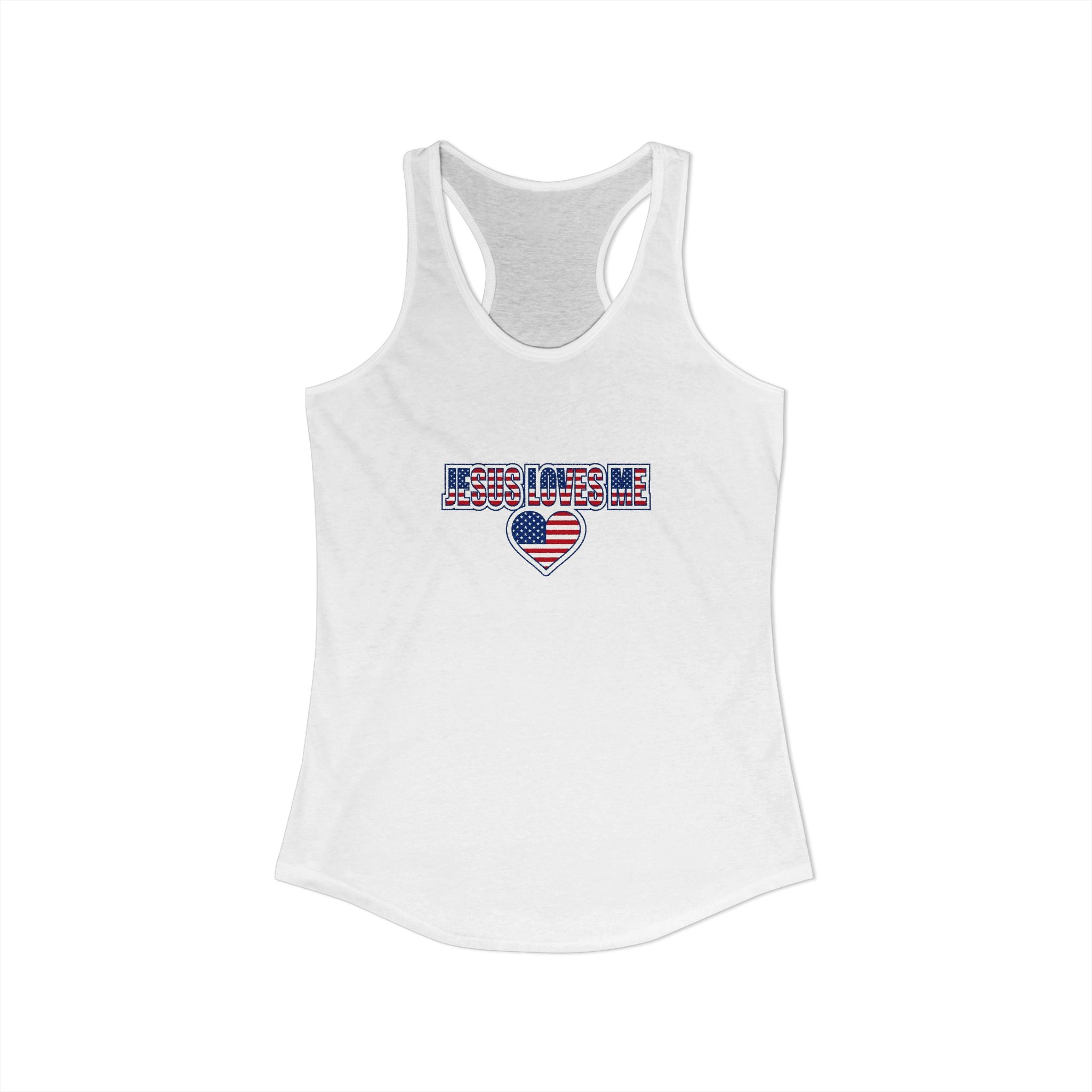 Jesus Loves Me Tank Top for Women, Christian Racerback Workout Tank, Faith Gym Shirt, Inspirational Activewear