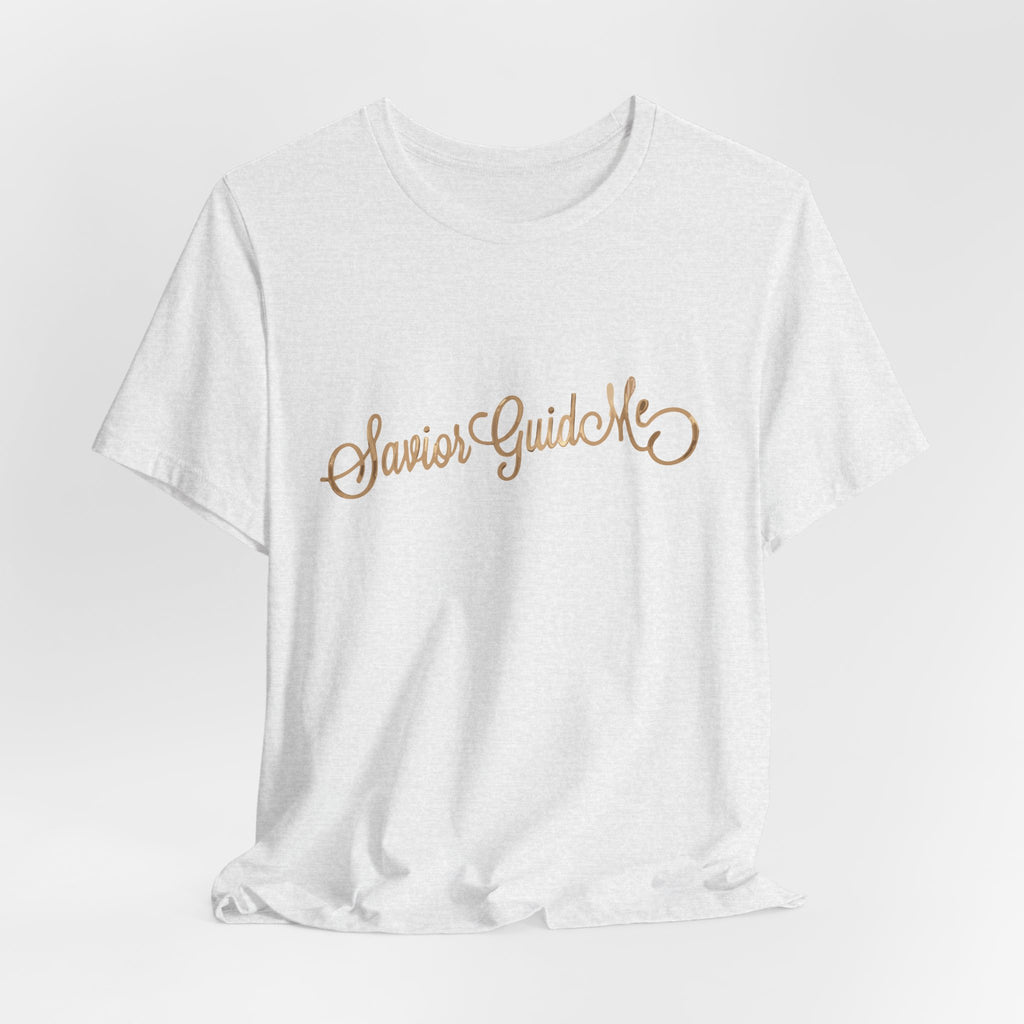 Savior Guide Me Christian Shirt, Gold Script Faith Tee, Christian Streetwear Top, Inspirational Jesus Gift