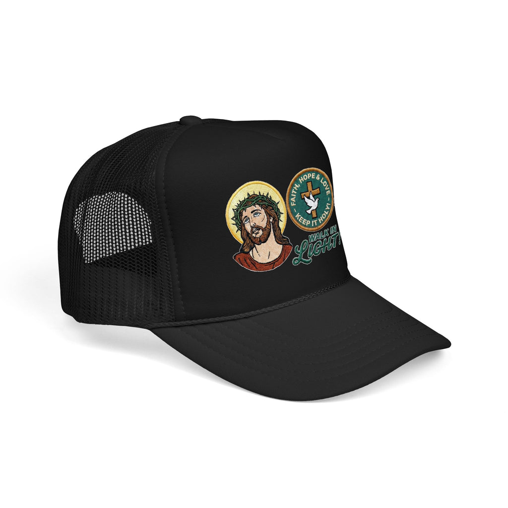 Jesus Foam Trucker Hat, Christian Trucker Cap, Embroidered Jesus Hat, Faith Based Hat, Church Hat, Religious Gift for Him