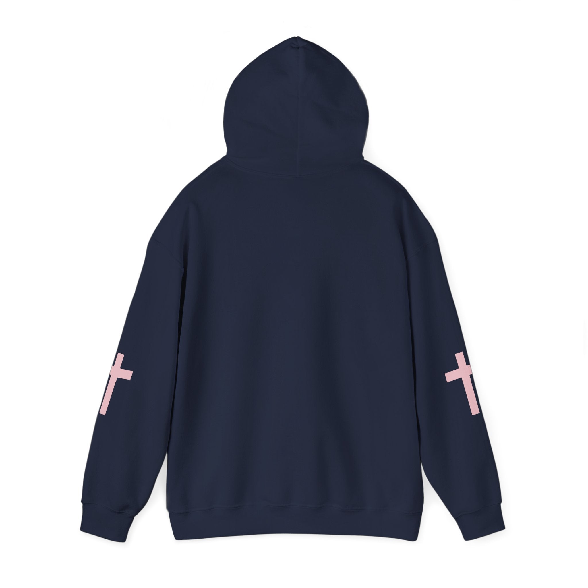 Christian Streetwear Hoodie White Pink Cross Faith Hoodie Modern Minimal Style ArmorNGlory