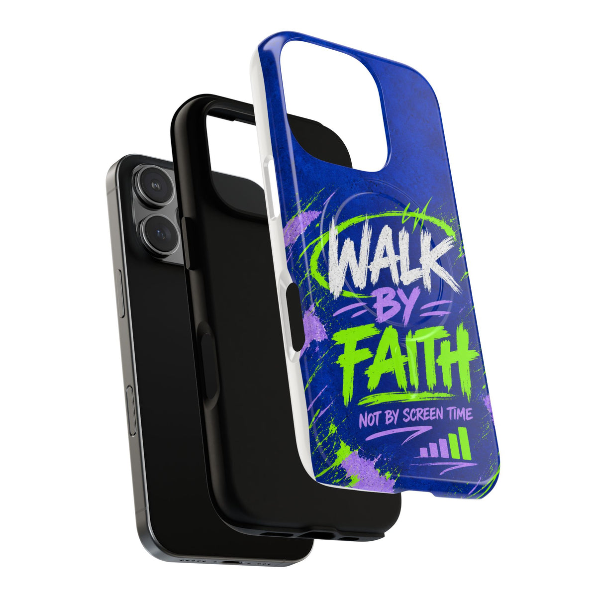 Walk by Faith Not by Screen Time Christian Tough Magnetic Phone Case