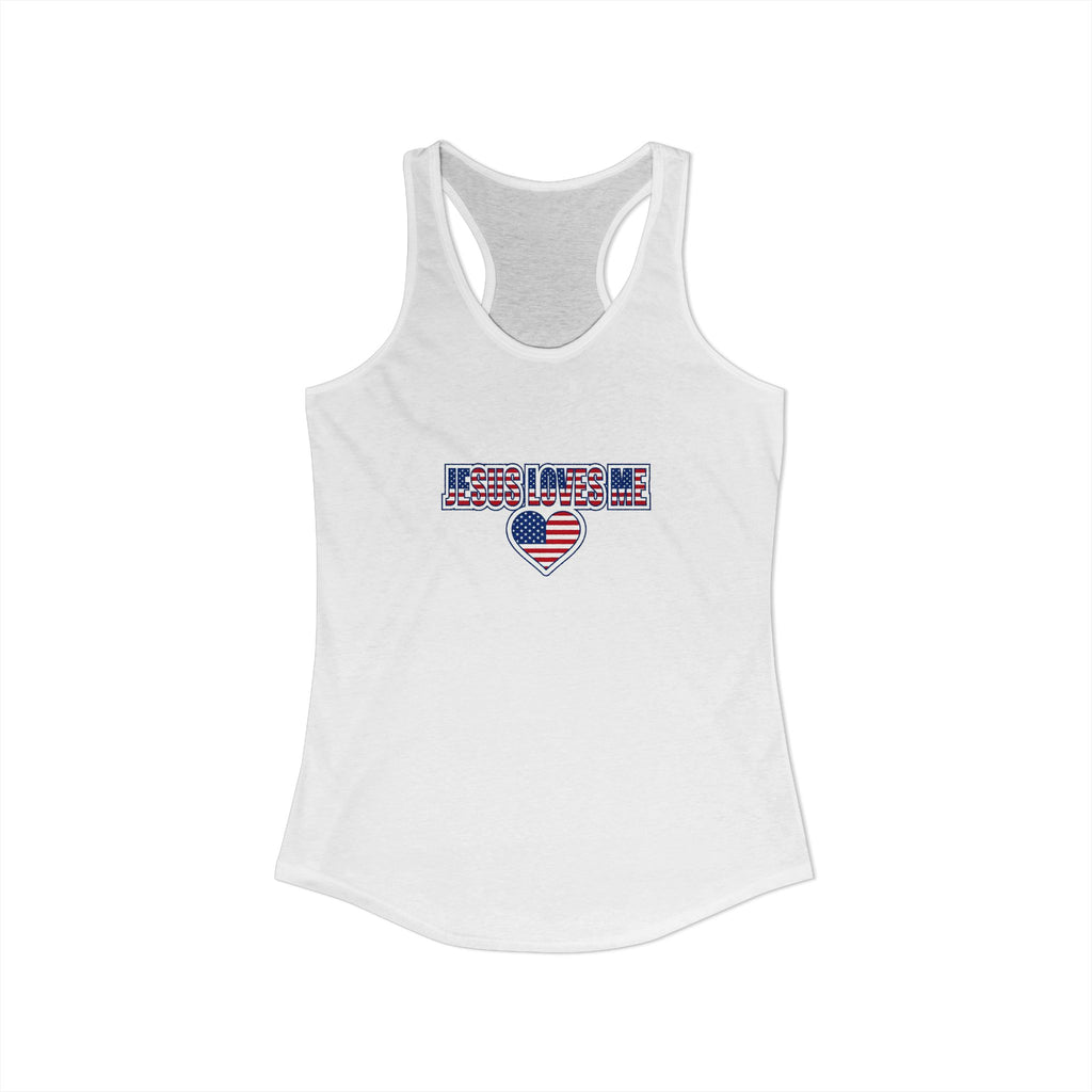 Jesus Loves Me Tank Top for Women, Christian Racerback Workout Tank, Faith Gym Shirt, Inspirational Activewear