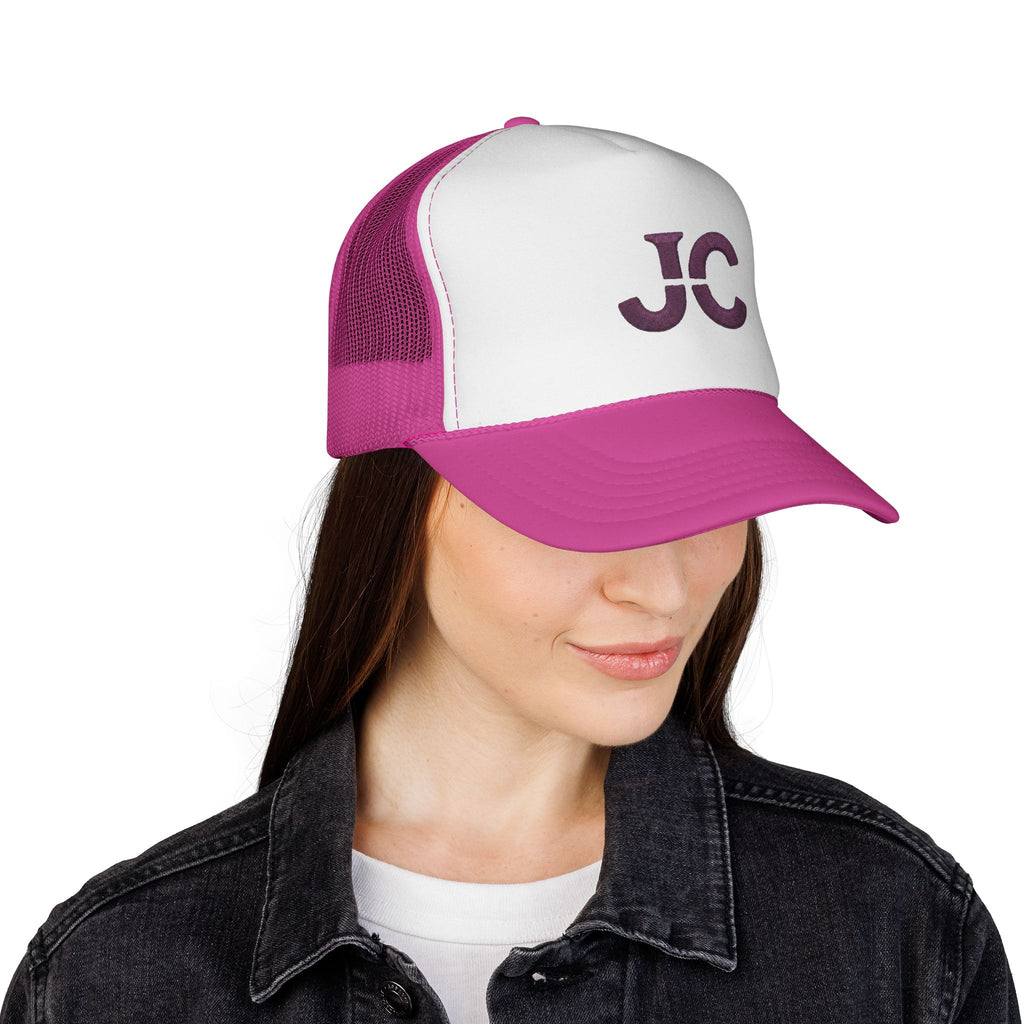JC Monogram Trucker Cap | Embroidered Initials Mesh Hat