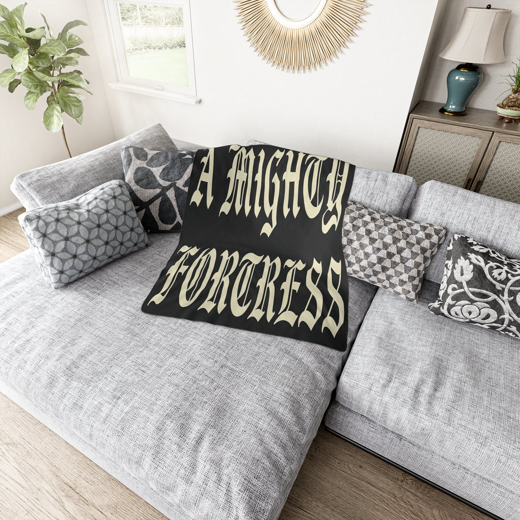 A Mighty Fortress Blanket | Gothic Text Throw Blanket