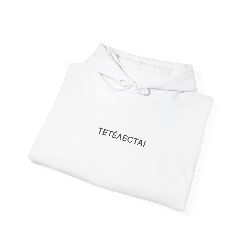 Tetelestai Greek Embroidery Hoodie, Quiet Luxury Christian Streetwear, It Is Finished Bible Verse Sweatshirt, Minimalist Faith Apparel Gift