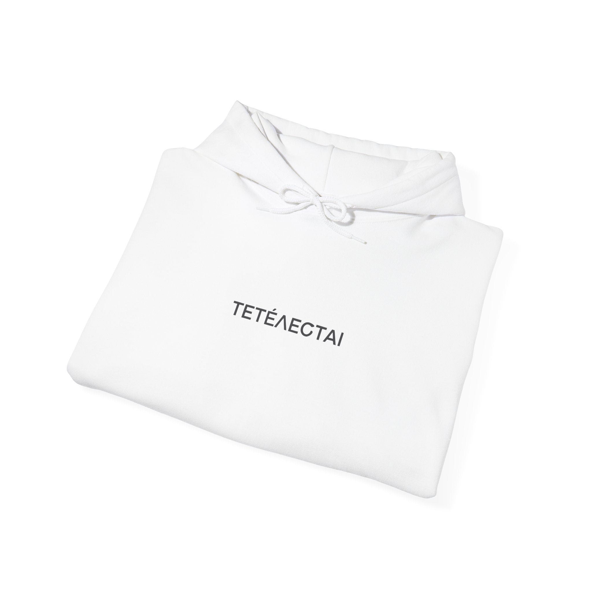 Tetelestai Greek Embroidery Hoodie, Quiet Luxury Christian Streetwear, It Is Finished Bible Verse Sweatshirt, Minimalist Faith Apparel Gift