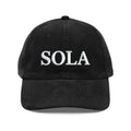 SOLA Corduroy Cap, Embroidered Christian Hat, Minimalist Reformed Baseball Cap, Faith Streetwear, Theology Gift (Embroidery)