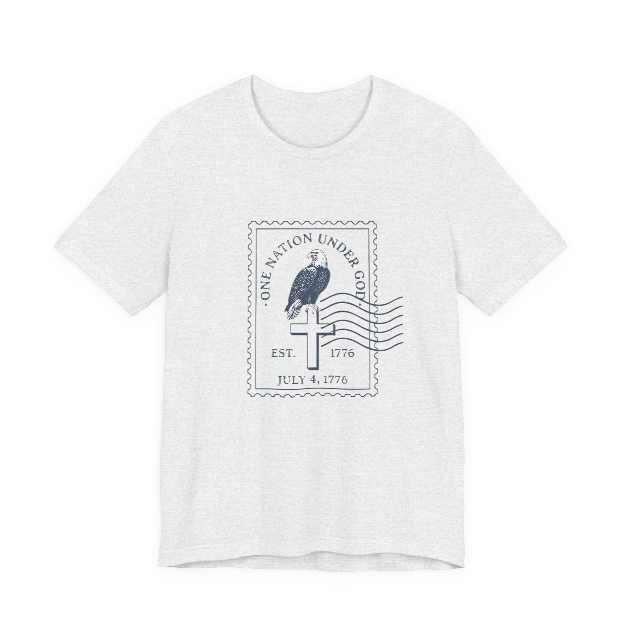 One Nation Under God Shirt, Patriotic Christian T Shirt, July 4 1776 Americana Tee, Stamp Design, Faith and Freedom Gift, America 250