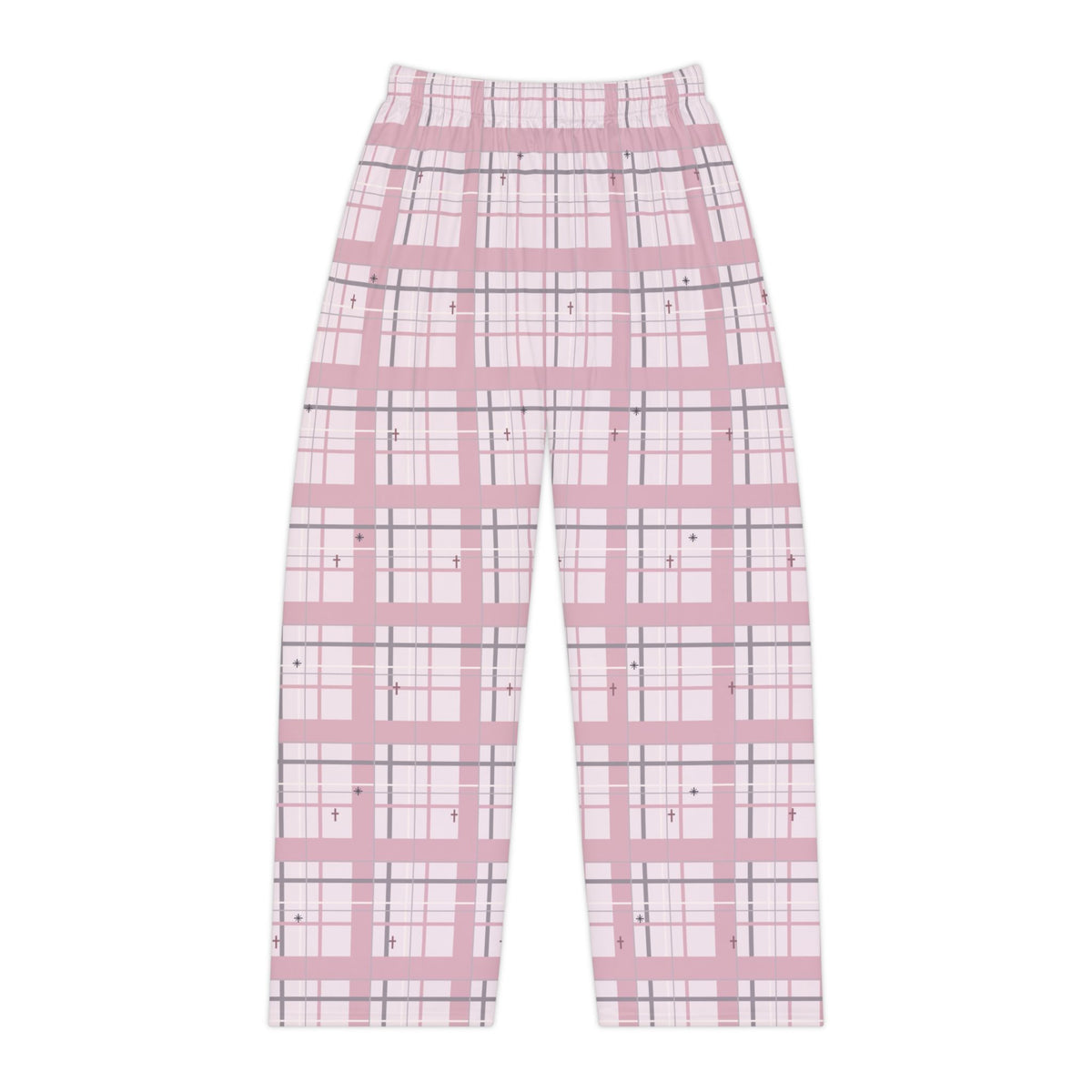 Pink Cross Plaid Christian Pajama Pants