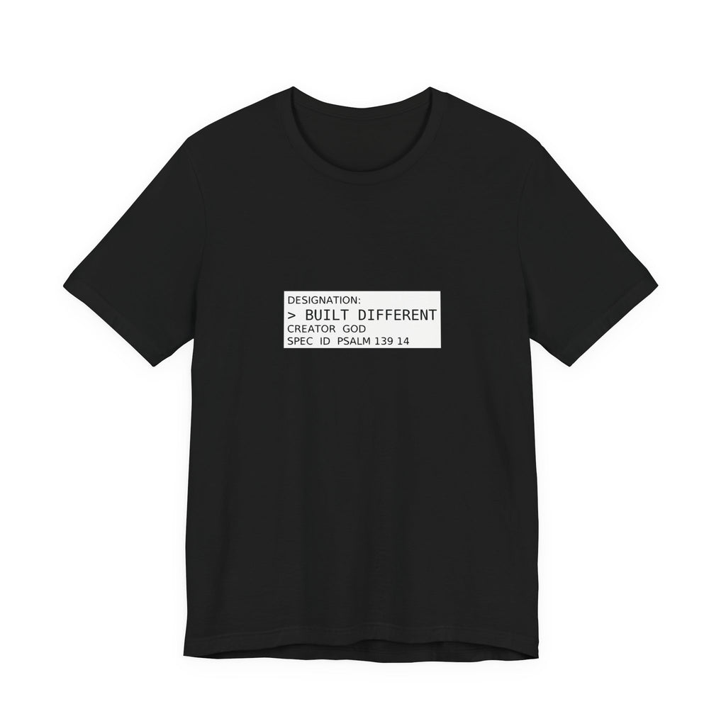 Built Different Christian Shirt, Comfort Colors Faith Tee, Psalm 139:14 Bible Verse Label, Minimalist Streetwear Apparel, God Made Me Gift