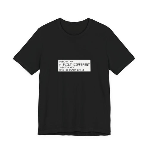 Built Different Christian Shirt, Comfort Colors Faith Tee, Psalm 139:14 Bible Verse Label, Minimalist Streetwear Apparel, God Made Me Gift
