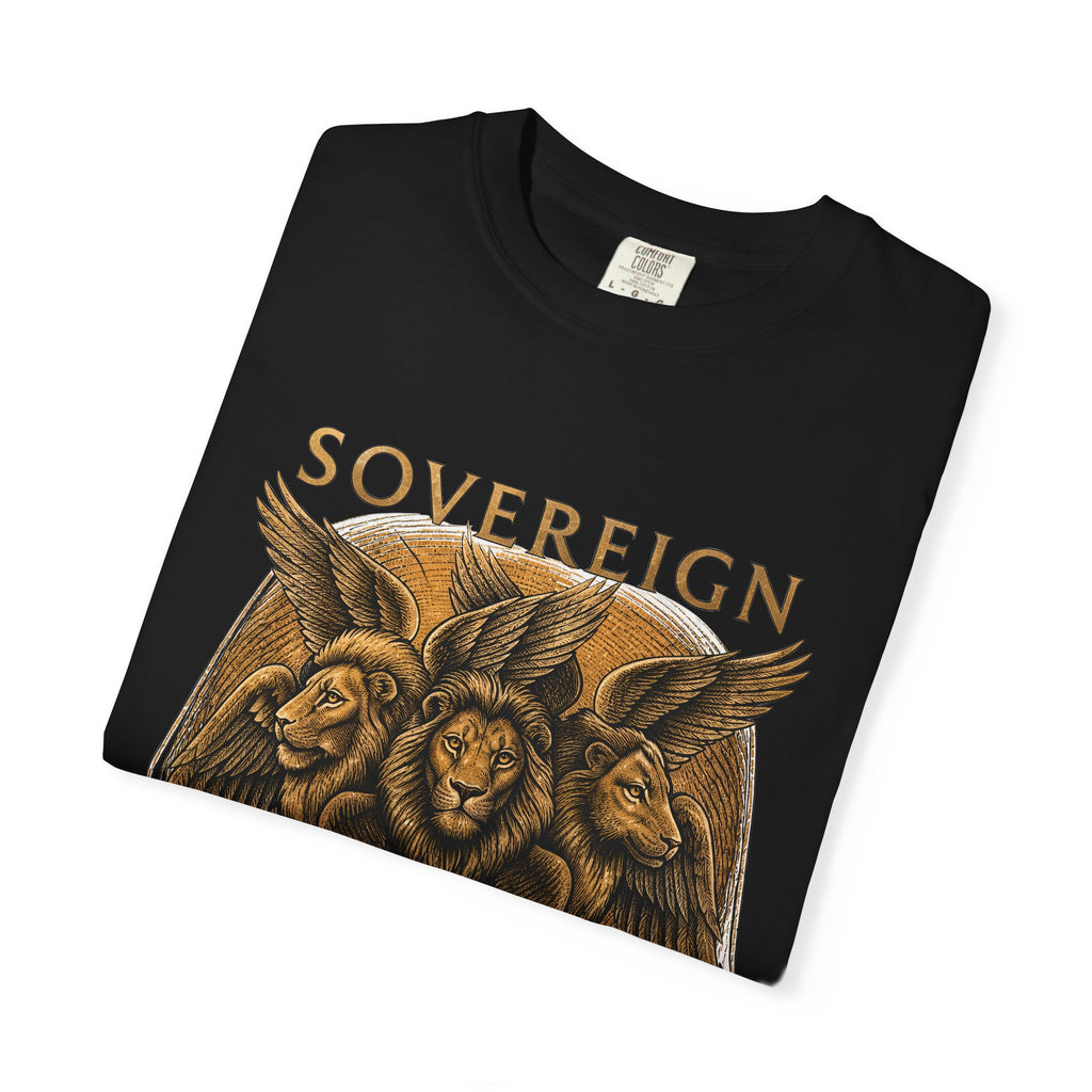 Sovereign Lion Shirt, Christian Streetwear Tee, Biblically Accurate Angel, Ezekiel Cherubim, Lion of Judah Gift