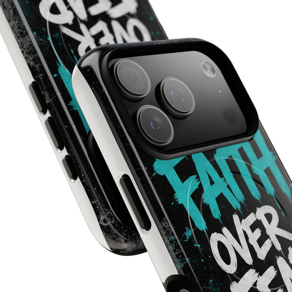 Faith Over Fear Christian Graffiti Tough Magnetic Phone Case