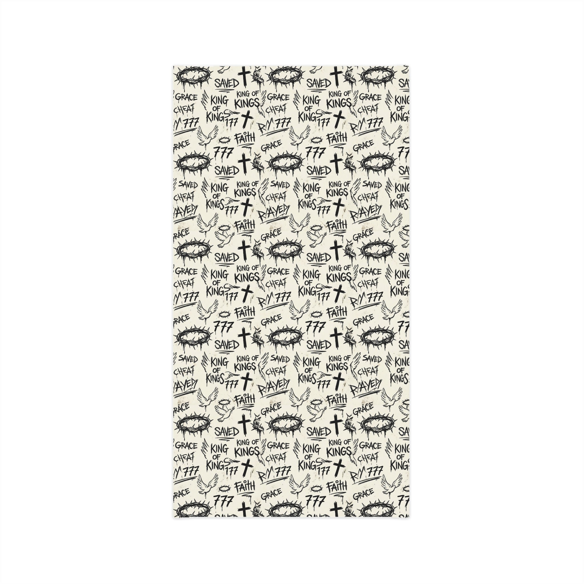 Christian Faith Graffiti Neck Gaiter | Scripture Cross Crown Design