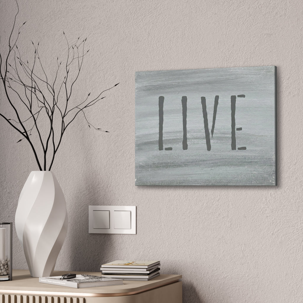 LIVE Christian Canvas Wall Art | Minimalist Faith Quote Print | Modern Neutral Home Decor | Scripture Inspired Wall Art