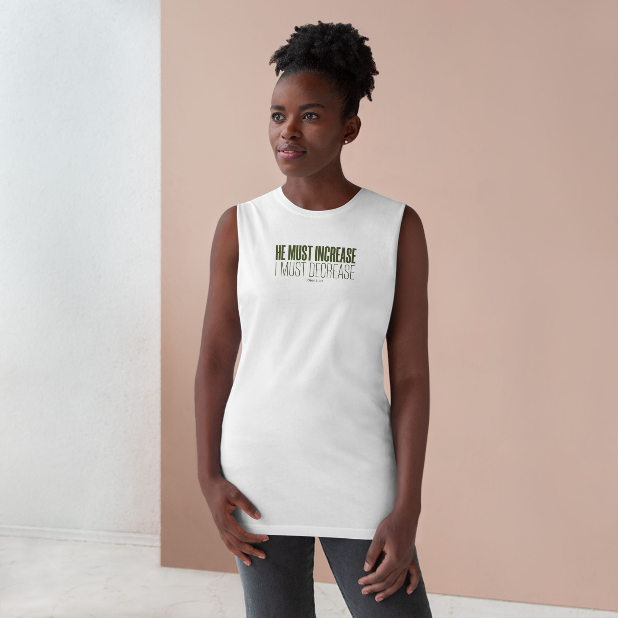 He Must Increase I Must Decrease Tank, John 3 30 Christian Tank Top, Bible Verse Workout Shirt, Faith Gym Apparel