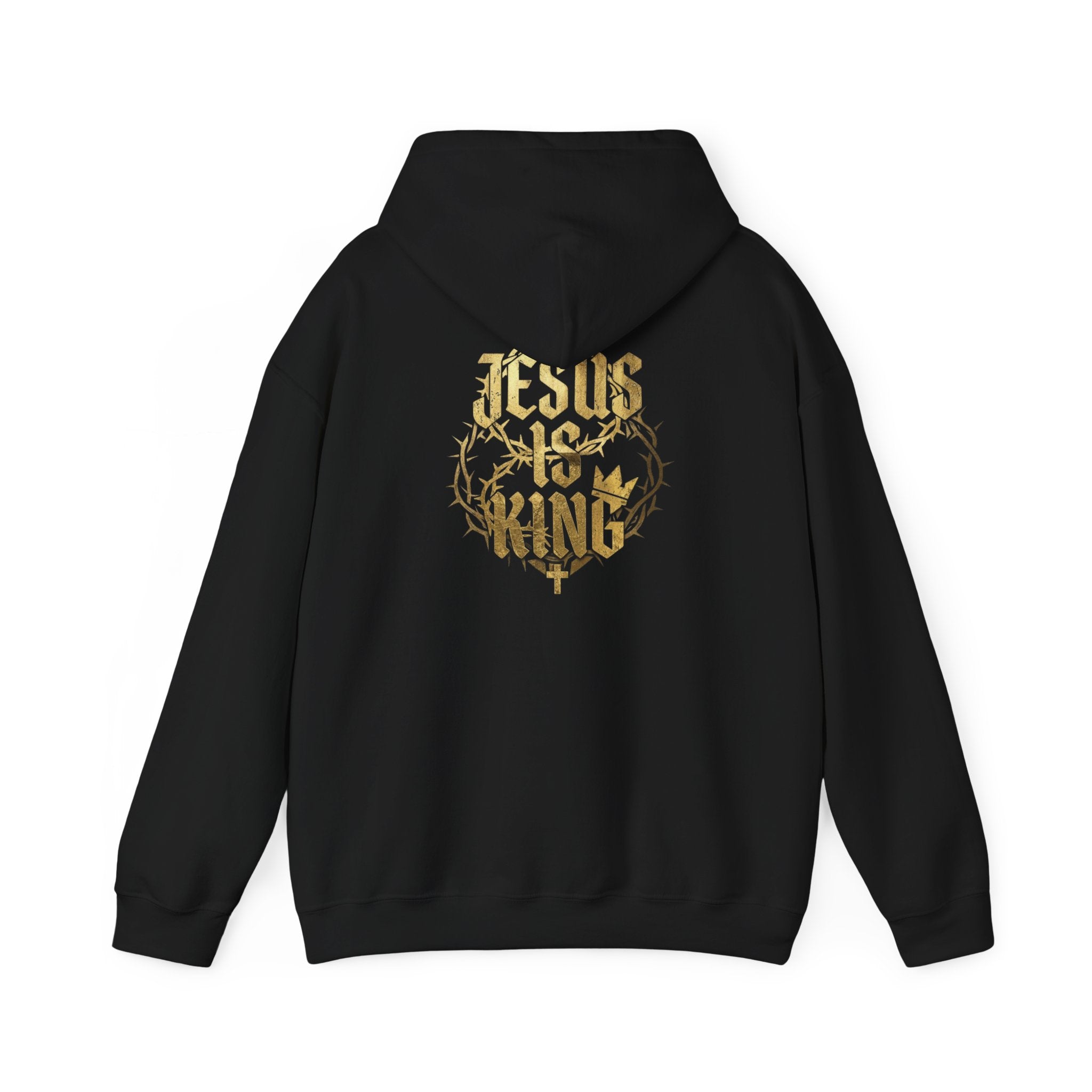 Jesus is King Bold Back Design Faith Based Streetwear Hoodie