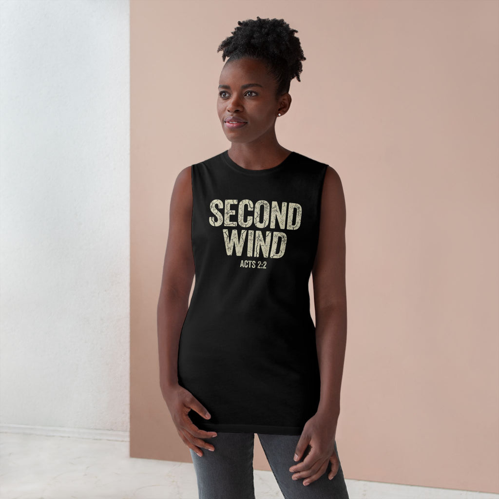 Second Wind Christian Tank Top | Acts 2:2 Bible Verse Shirt | Mens Christian Streetwear | Religious Workout Apparel | Gym Scripture Gift