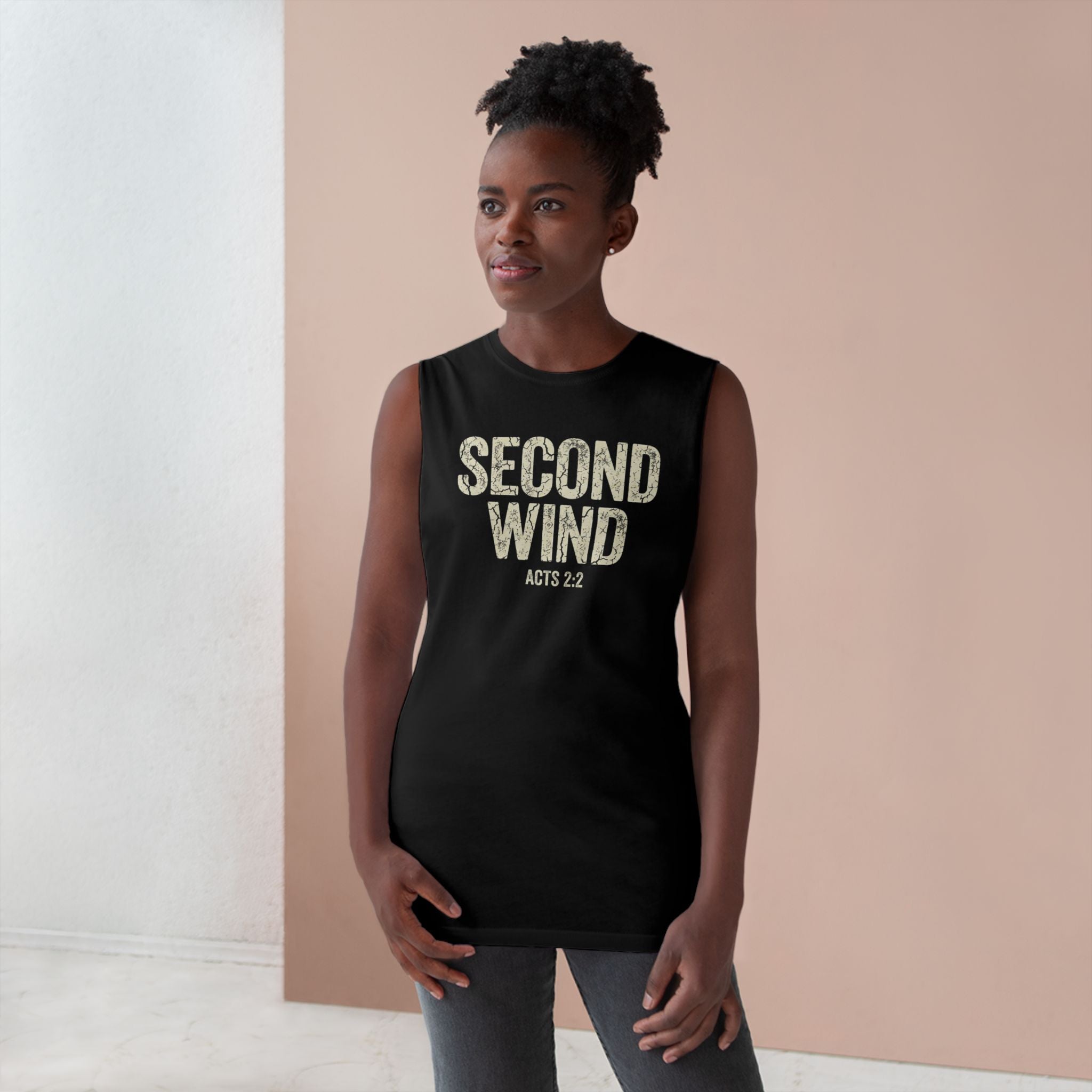Second Wind Christian Tank Top | Acts 2:2 Bible Verse Shirt | Mens Christian Streetwear | Religious Workout Apparel | Gym Scripture Gift