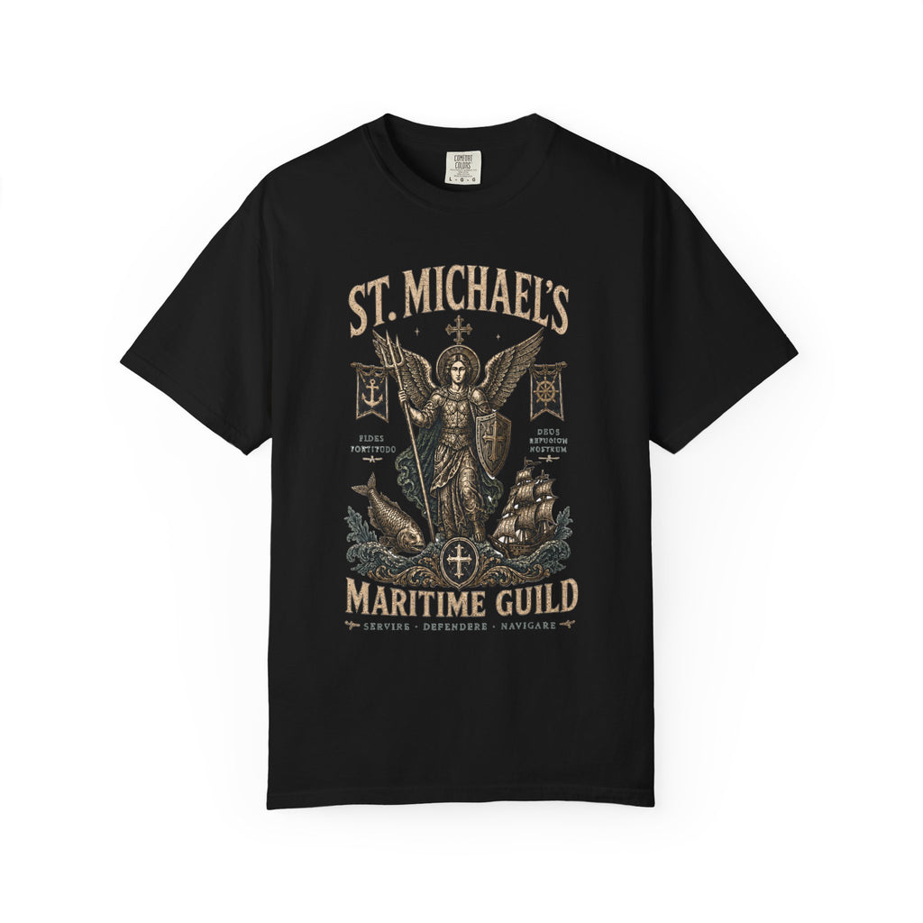 St Michaels Maritime Guild Shirt, Archangel Michael Tee, Christian Nautical Shirt, Catholic Angel Shirt, Spiritual Battle Tee