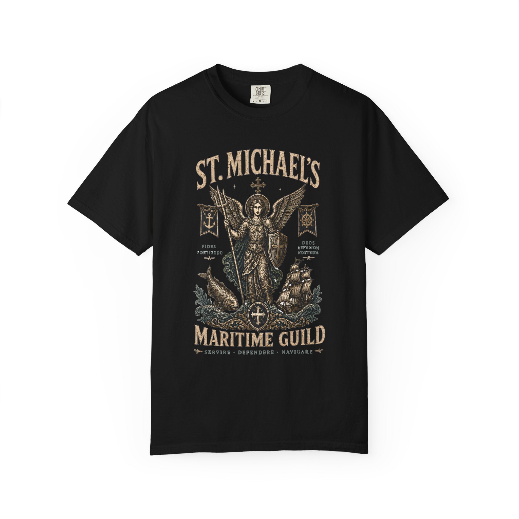 St Michaels Maritime Guild Shirt, Archangel Michael Tee, Christian Nautical Shirt, Catholic Angel Shirt, Spiritual Battle Tee