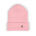 Embroidered Christian Beanie Celtic Cross Knit Cuffed Hat Minimal Faith Apparel Gift for Men Women | Christian Streetwear