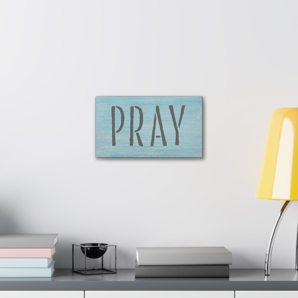 PRAY Christian Canvas Wall Art | Minimalist Faith Quote Print | Modern Neutral Home Decor | Scripture Inspired Wall Art