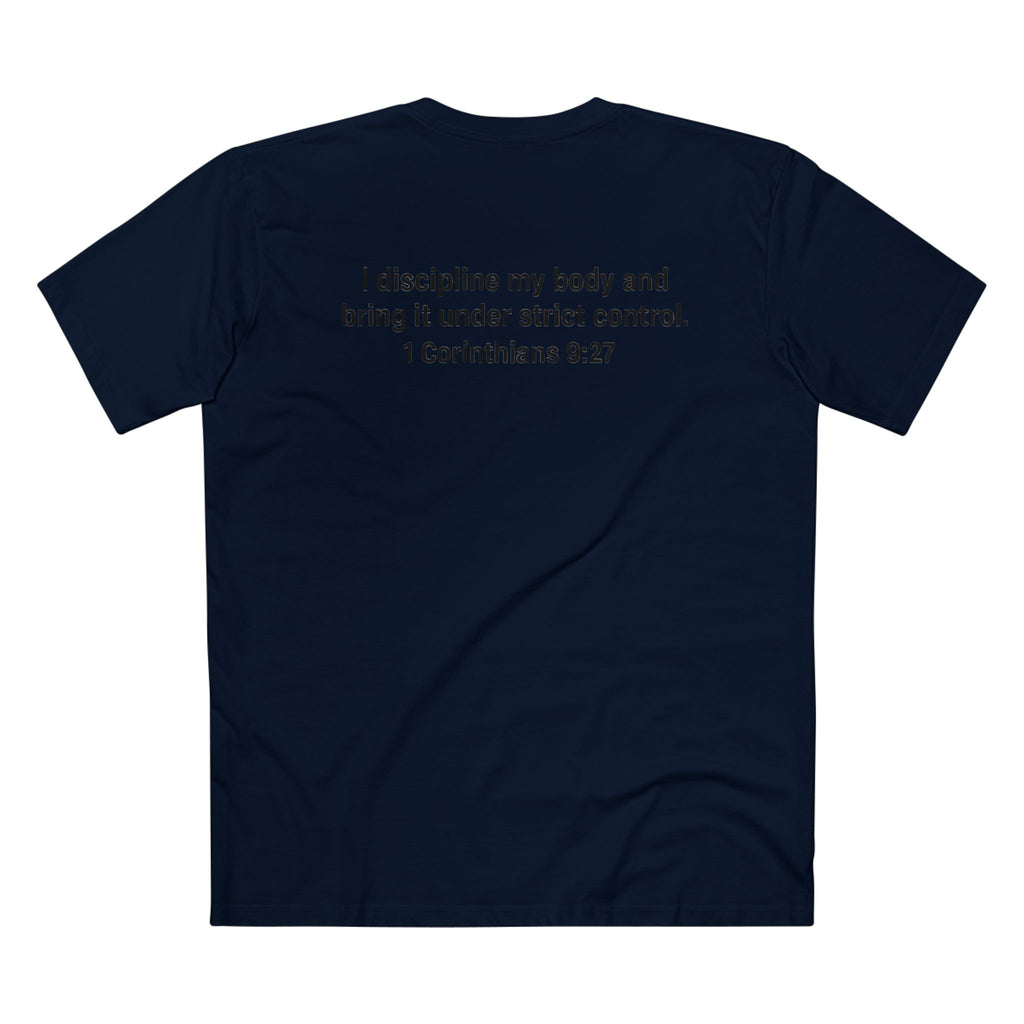 It Is Finished tee | Christian Scripture shirt, 1 Corinthians 9:27 back text
