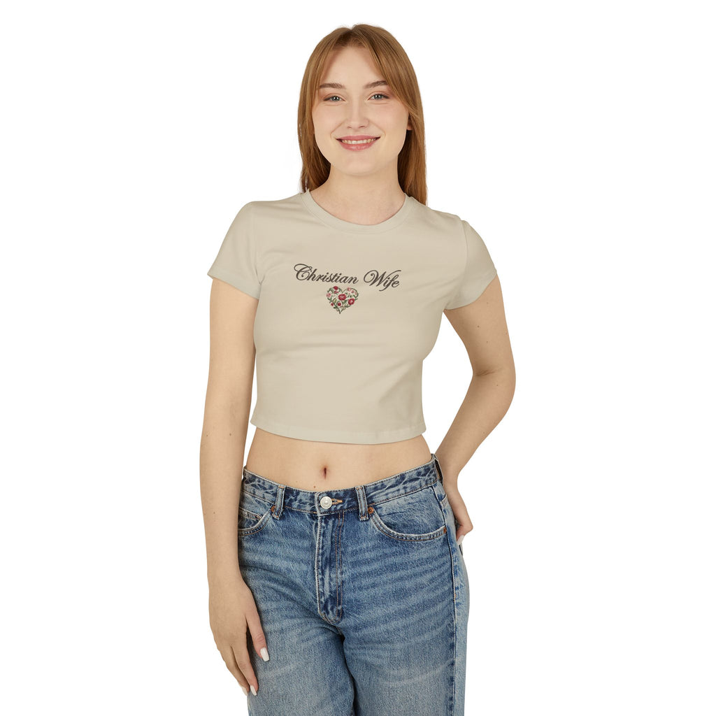 Christian Wife Baby Tee | Floral Heart faith shirt