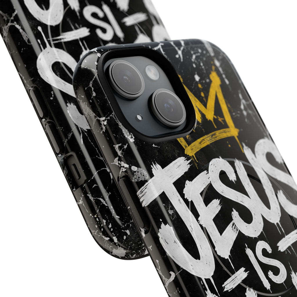 Jesus Is King Christian Graffiti Tough Magnetic Phone Case