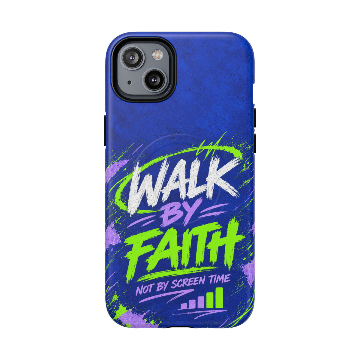 Walk by Faith Not by Screen Time Christian Tough Magnetic Phone Case