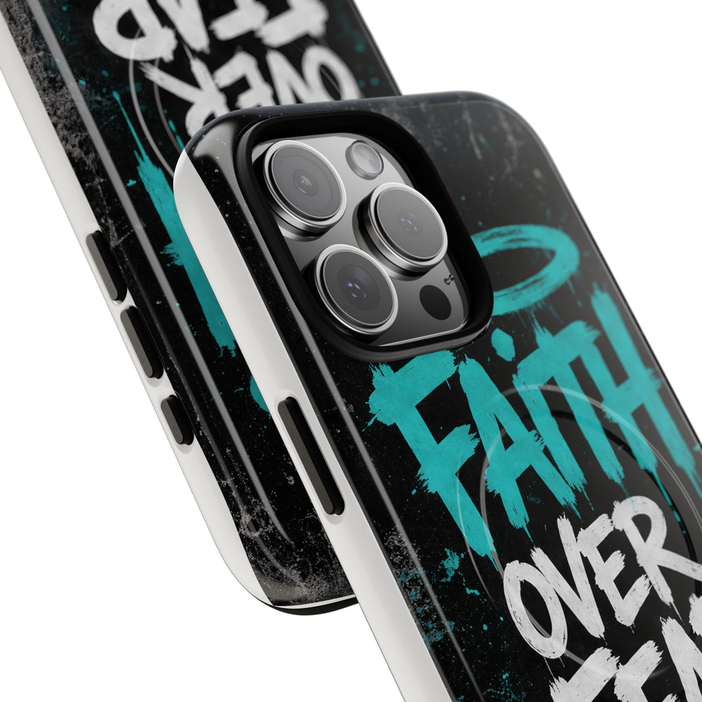 Faith Over Fear Christian Graffiti Tough Magnetic Phone Case