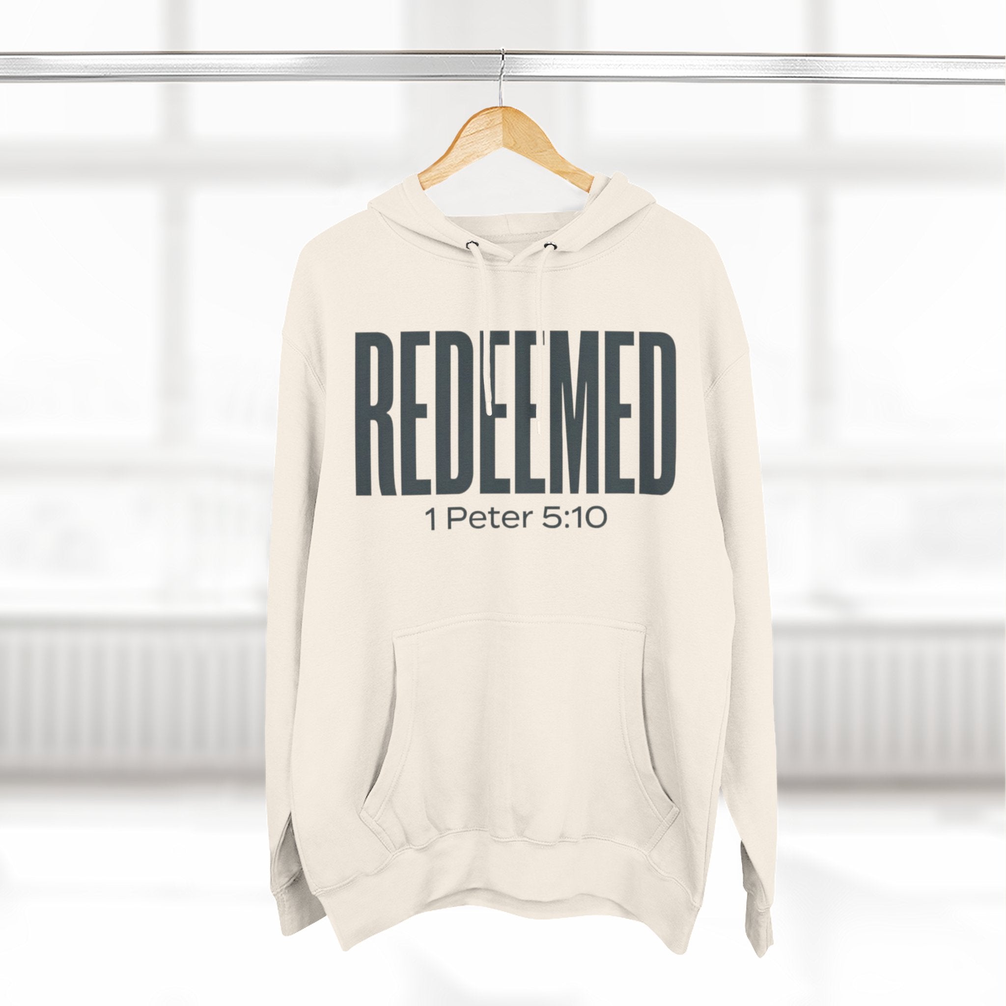 Redeemed 1 Peter 5:10 Hoodie | Christian Faith Scripture Pullover