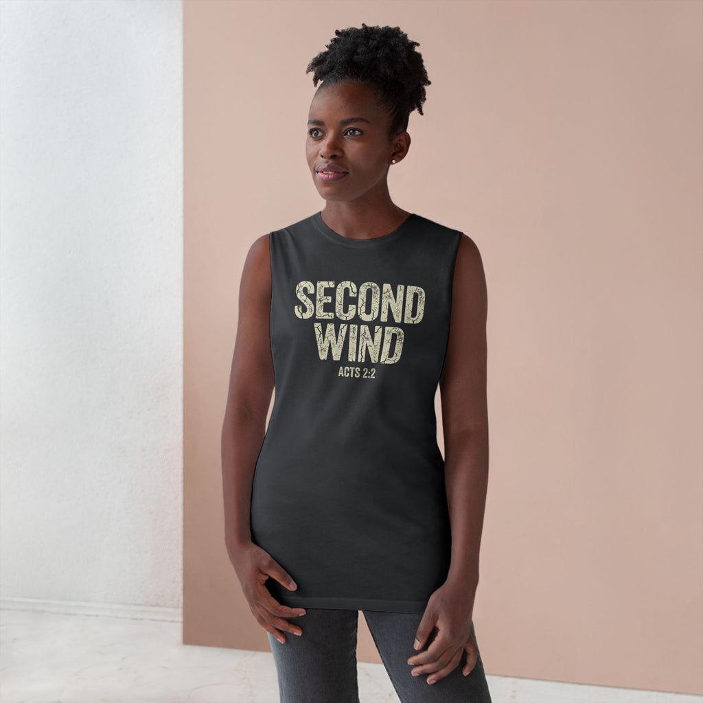 Second Wind Christian Tank Top | Acts 2:2 Bible Verse Shirt | Mens Christian Streetwear | Religious Workout Apparel | Gym Scripture Gift