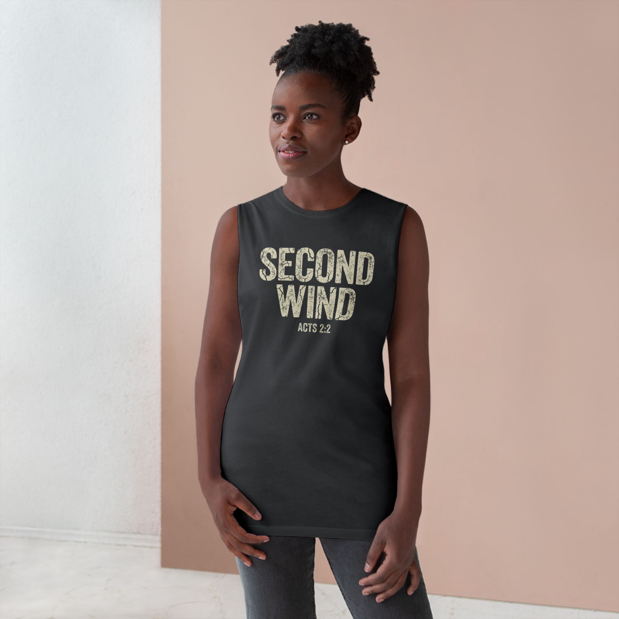 Second Wind Christian Tank Top | Acts 2:2 Bible Verse Shirt | Mens Christian Streetwear | Religious Workout Apparel | Gym Scripture Gift