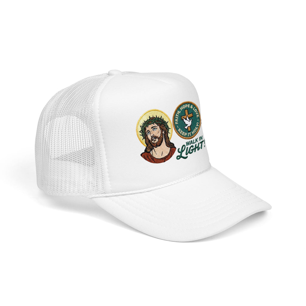 Jesus Foam Trucker Hat, Christian Trucker Cap, Embroidered Jesus Hat, Faith Based Hat, Church Hat, Religious Gift for Him