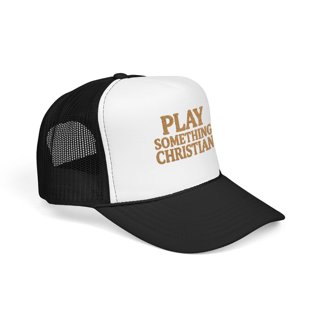 Christian Trucker Hat, Play Something Christian Cap, Foam Mesh Snapback, Worship Music Hat, Church Outfit Gift