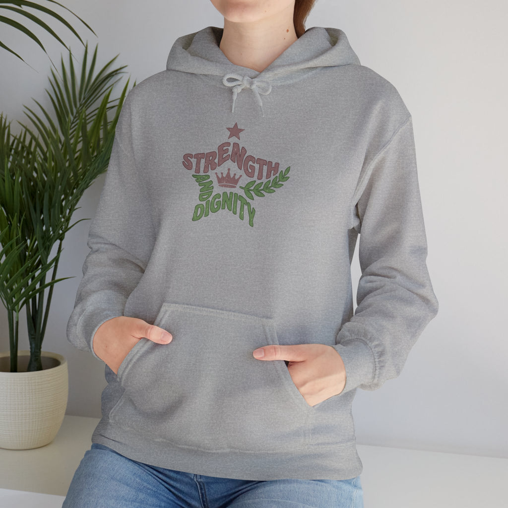 Clothed with Strength and Dignity Hoodie | Proverbs 31 Bible Verse Sweatshirt