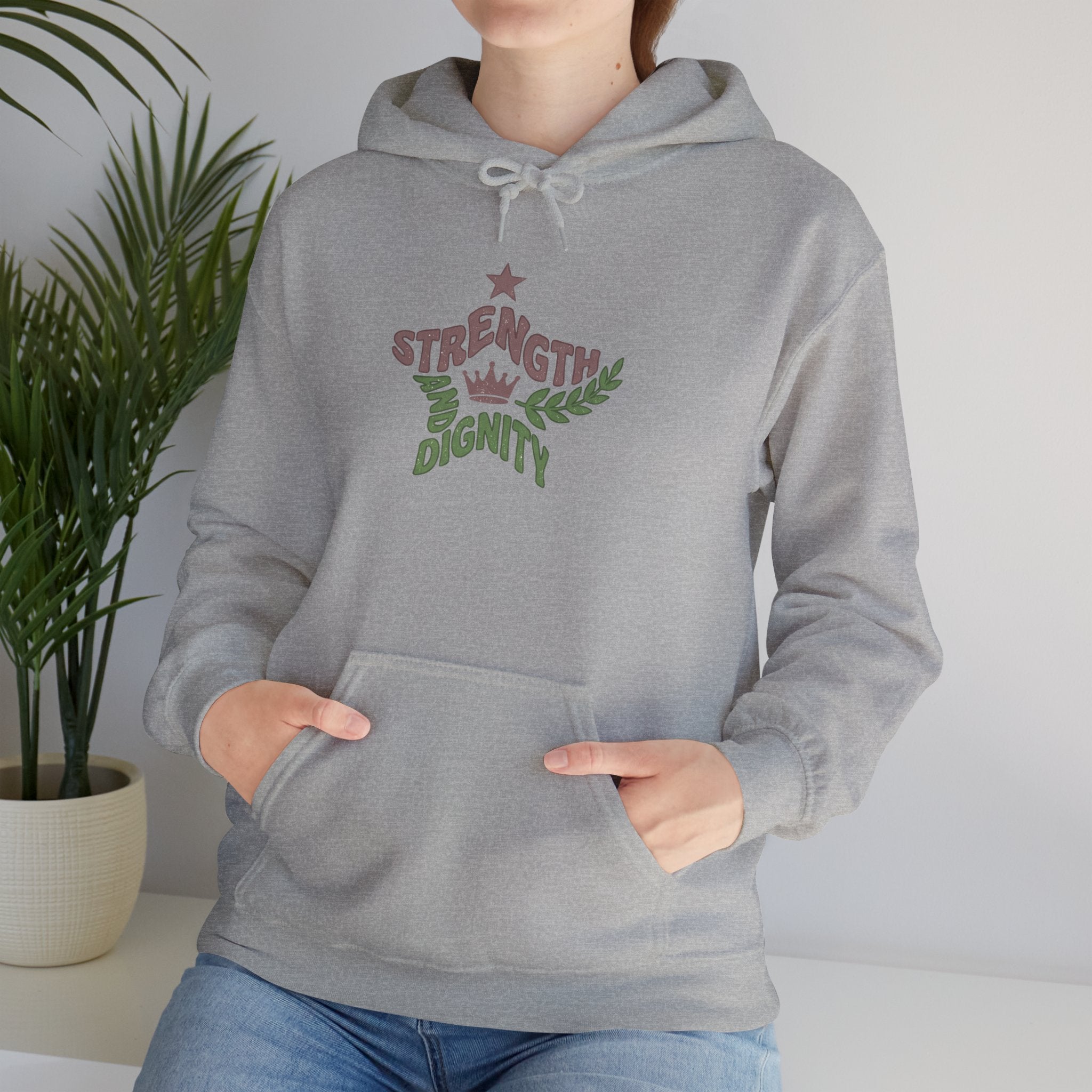 Clothed with Strength and Dignity Hoodie | Proverbs 31 Bible Verse Sweatshirt