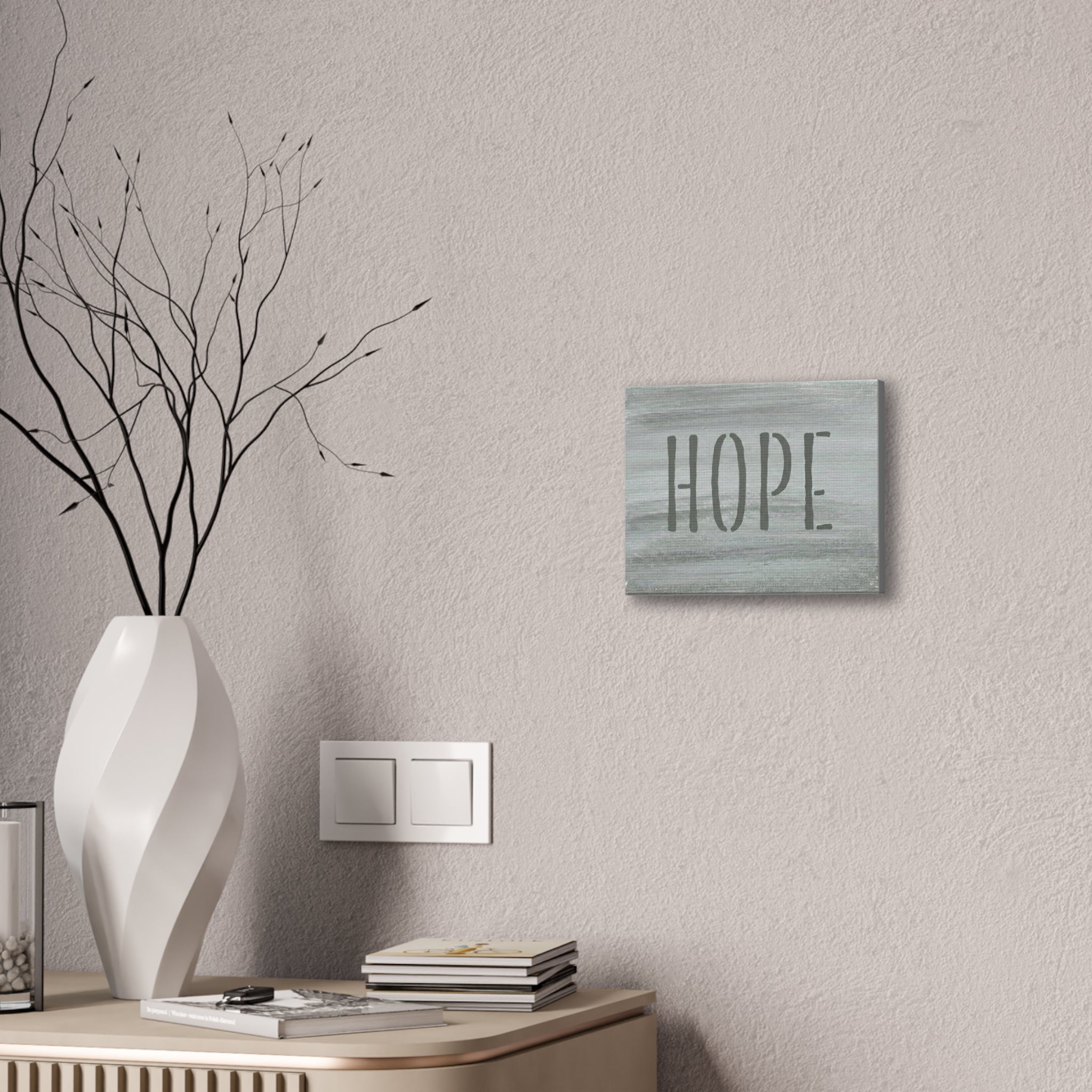 Hope Christian Canvas Wall Art | Minimalist Faith Quote Print | Modern Neutral Home Decor | 1 Thessalonians Inspired