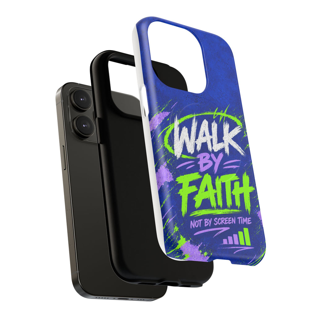 Walk by Faith Not by Screen Time Christian Tough Magnetic Phone Case