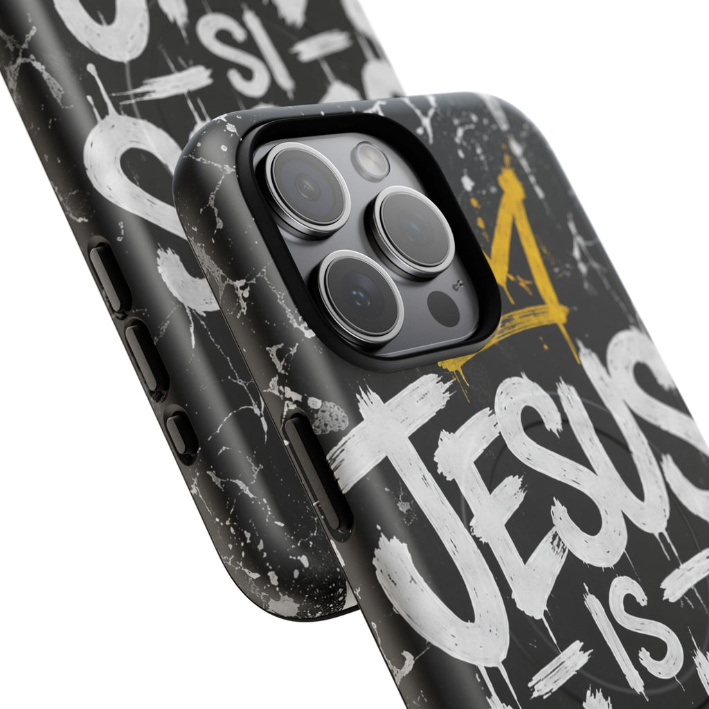 Jesus Is King Christian Graffiti Tough Magnetic Phone Case