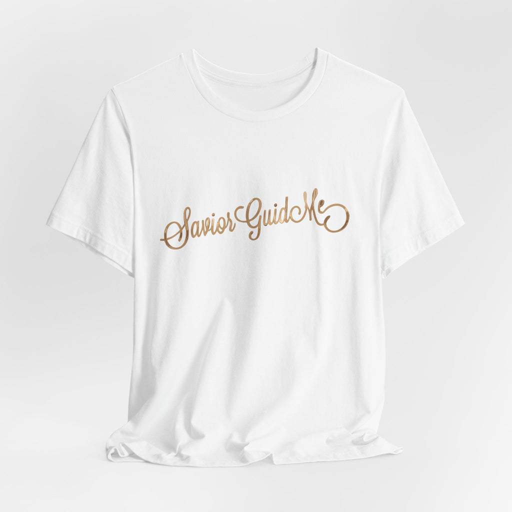 Savior Guide Me Christian Shirt, Gold Script Faith Tee, Christian Streetwear Top, Inspirational Jesus Gift