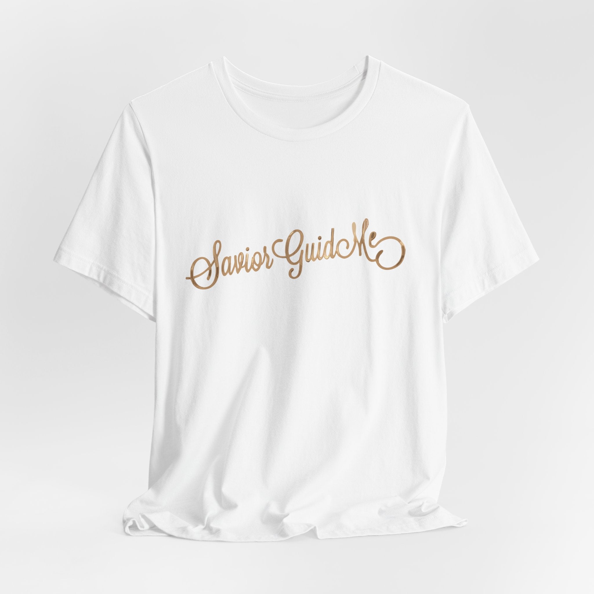 Savior Guide Me Christian Shirt, Gold Script Faith Tee, Christian Streetwear Top, Inspirational Jesus Gift
