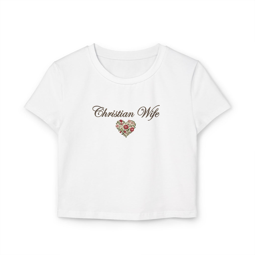 Christian Wife Baby Tee | Floral Heart faith shirt
